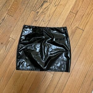 Women’s Black Vinyl Mini Skirt